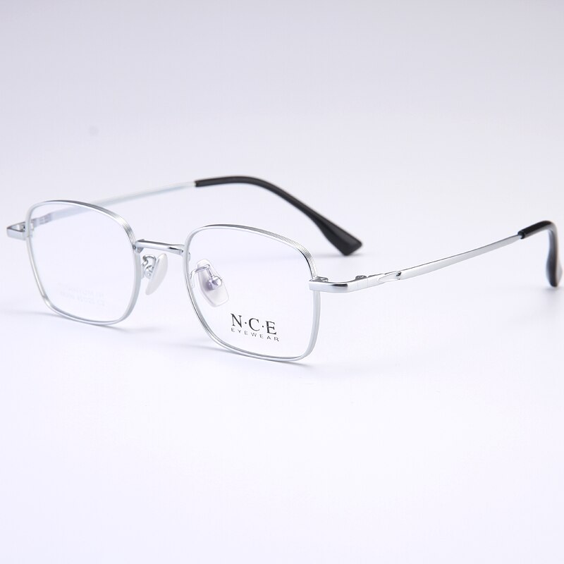 Bclear Unisex Full Rim Small Square Titanium Frame Eyeglasses Sc88300 Full Rim Bclear silver  