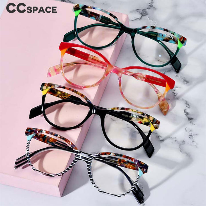 CCspace Unisex Full Rim Square Cat Eye Acetate Eyeglasses 53152 Full Rim CCspace   