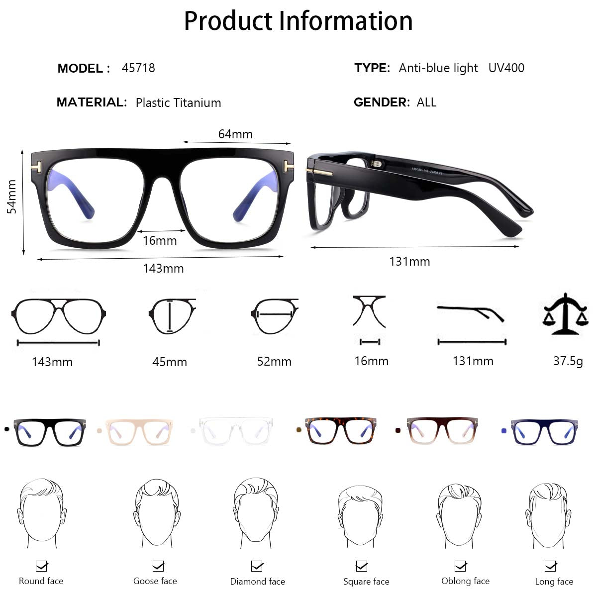 CCSpace Square Titanium Eyeglasses – FuzWeb