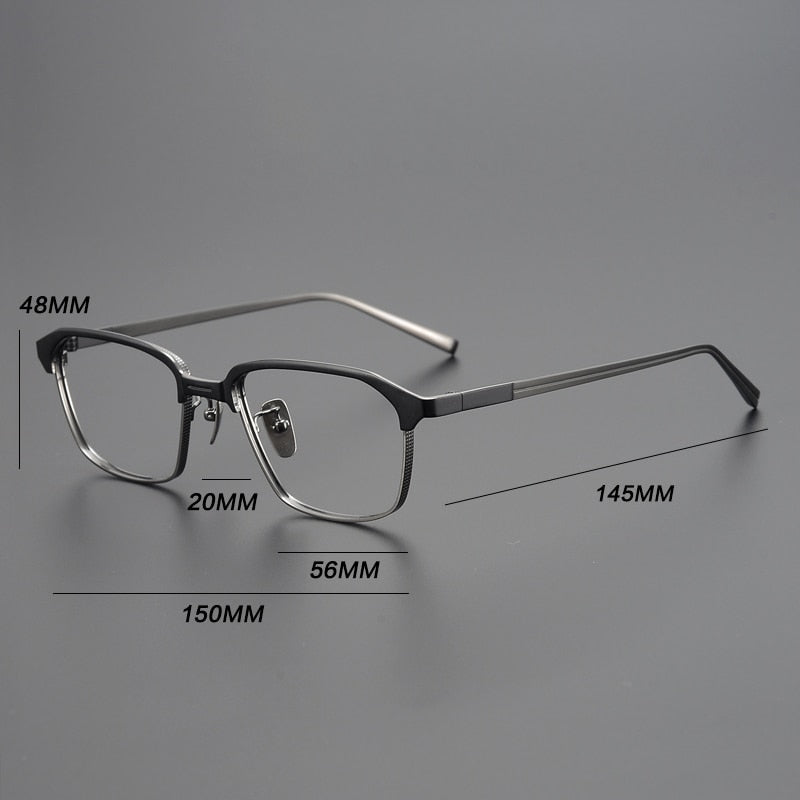 Gatenac Unisex Full Rim Square Titanium Eyeglasses Gxyj941 Full Rim Gatenac   