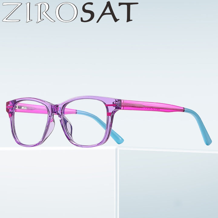 Zirosat Children's Unisex Full Rim Square Tr 90 + Cp Eyeglasses 20211 Full Rim Zirosat   