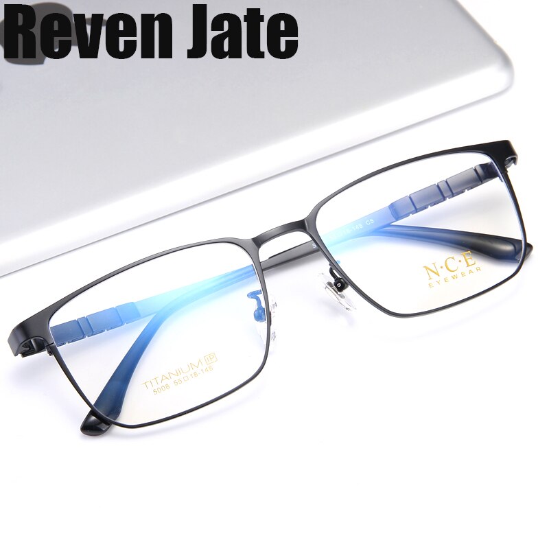 Reven Jate Men's Full Rim Square Titanium Eyeglasses 5008 Full Rim Reven Jate   