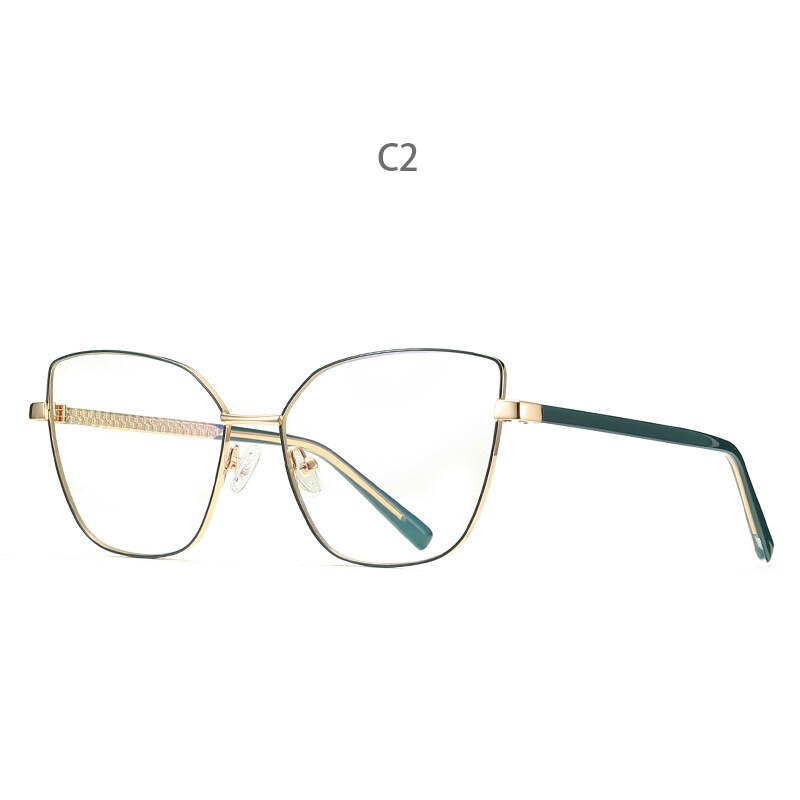 Hdcrafter Women's Full Rim Cat Eye Titanium Frame Eyeglasses 3002 Full Rim Hdcrafter Eyeglasses C2  