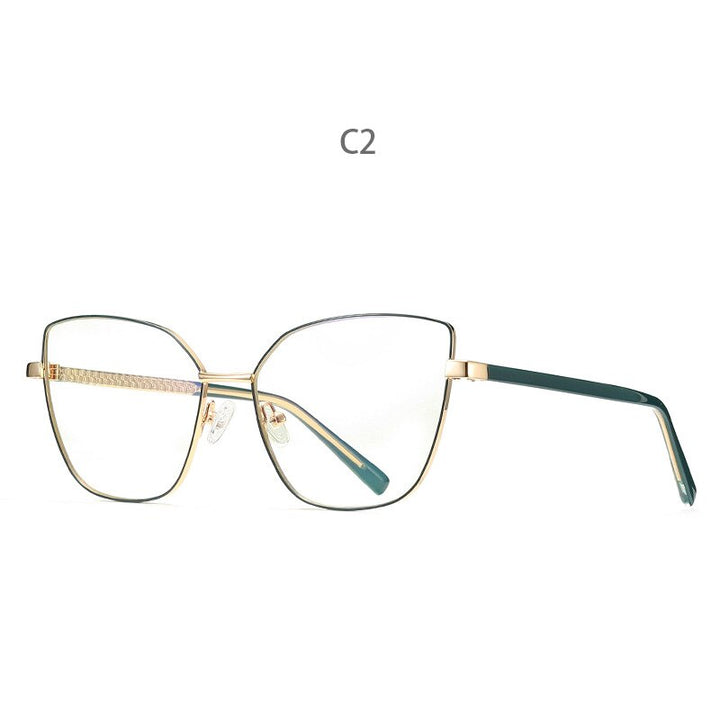 Hdcrafter Women's Full Rim Cat Eye Titanium Frame Eyeglasses 3002 Full Rim Hdcrafter Eyeglasses C2  
