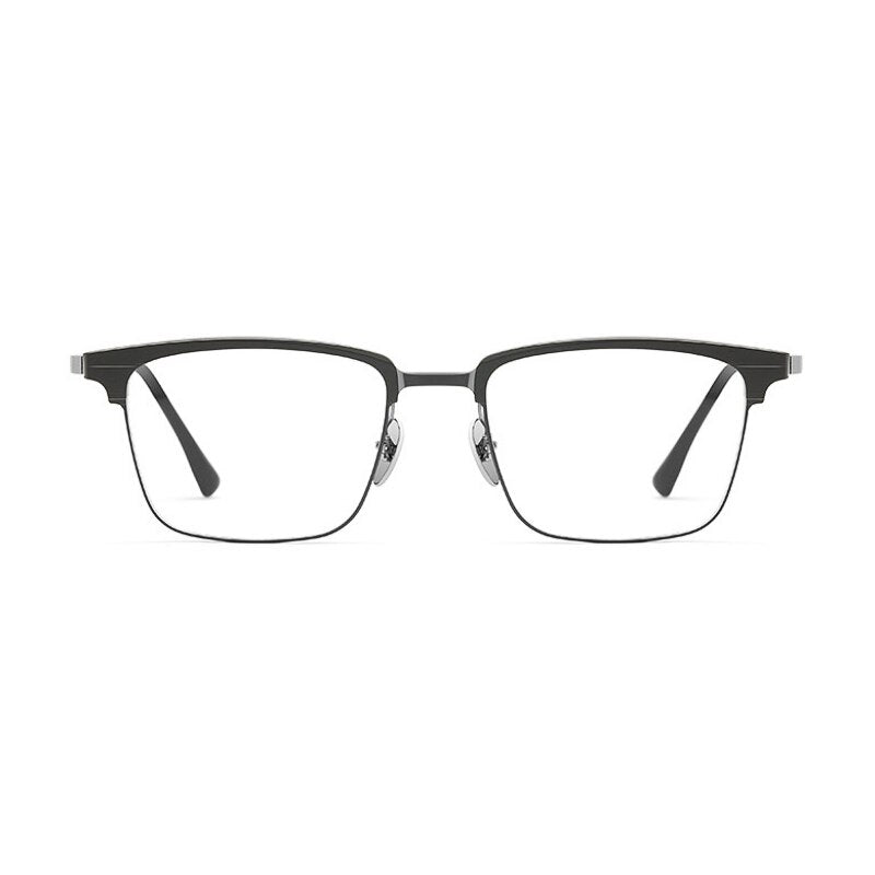 KatKani Unisex Full Rim  Square Titanium  Eyeglasses 9205 Full Rim KatKani Eyeglasses Gray Silver  