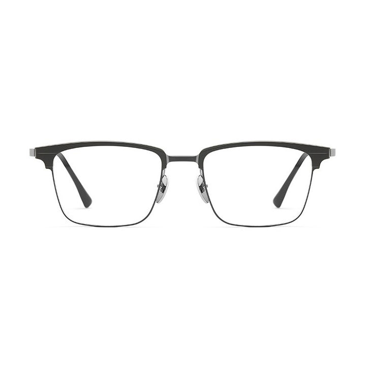 KatKani Unisex Full Rim  Square Titanium  Eyeglasses 9205 Full Rim KatKani Eyeglasses Gray Silver  