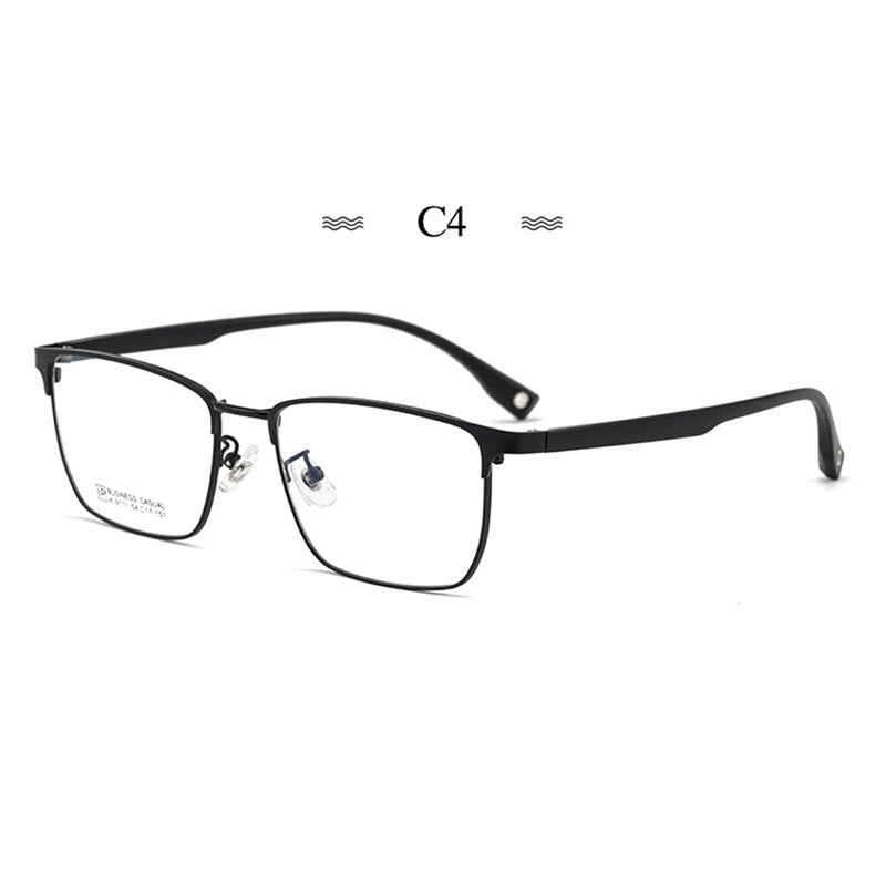 Hotochki Men's Full Rim Square Titanium Alloy Frame Eyeglasses K9111 Full Rim Hotochki C4  