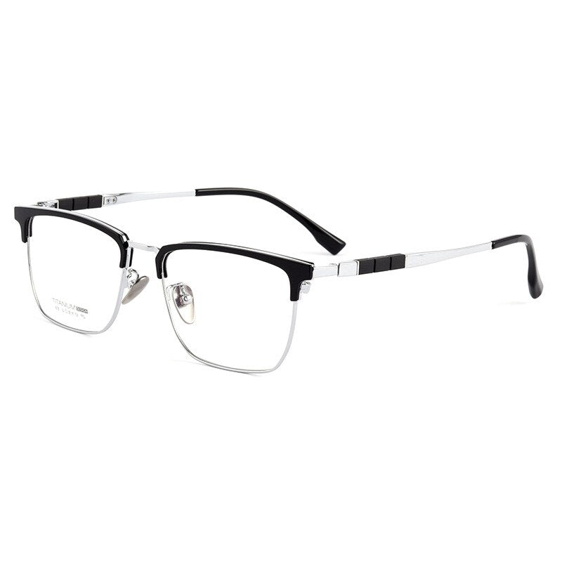 Handoer Men's Full Rim Square Titanium Eyeglasses 9018 Full Rim Handoer   