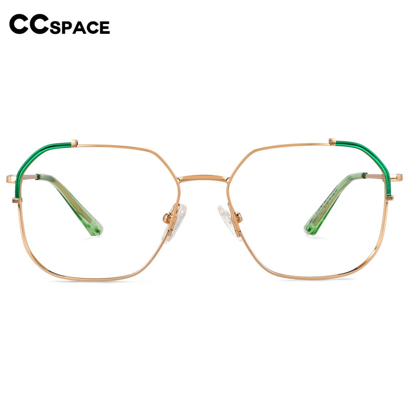 CCSpace Unisex Full Rim Irregular Square Alloy Eyeglasses 55601 Full Rim CCspace   