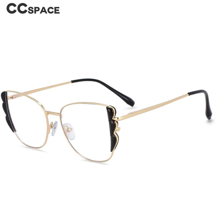 CCSpace Women's Full Rim Square Alloy Acetate Frame Eyeglasses 54339 Full Rim CCspace   