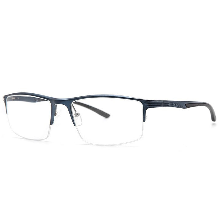 Hdcrafter Men's Semi Rim Wide Square Titanium Eyeglasses 663 Semi Rim Hdcrafter Eyeglasses   