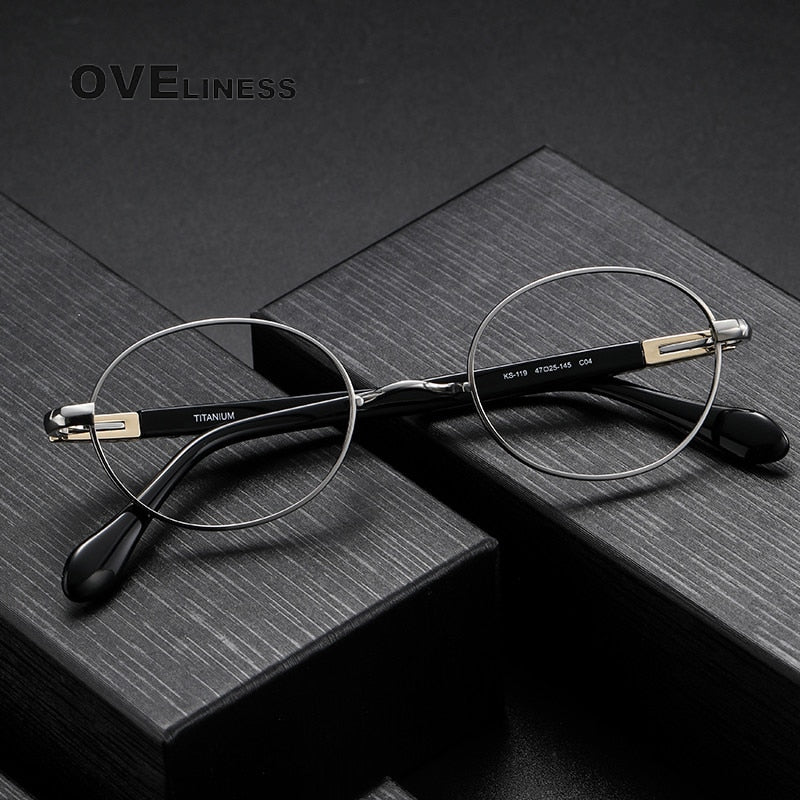 Oveliness Unisex Full Rim Oval Acetate Titanium Eyeglasses Ks119 Full Rim Oveliness   