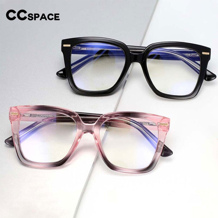 CCSpace Unisex Full Rim Square Cat Eye Tr 90 Titanium Frame Eyeglasses 54341 Full Rim CCspace   