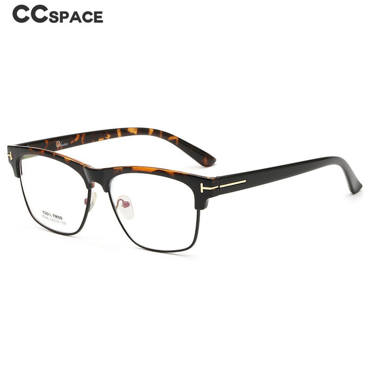 CCspace Unisex Full Rim Square Alloy Acetate Frame Eyeglasses 54408 Full Rim CCspace   