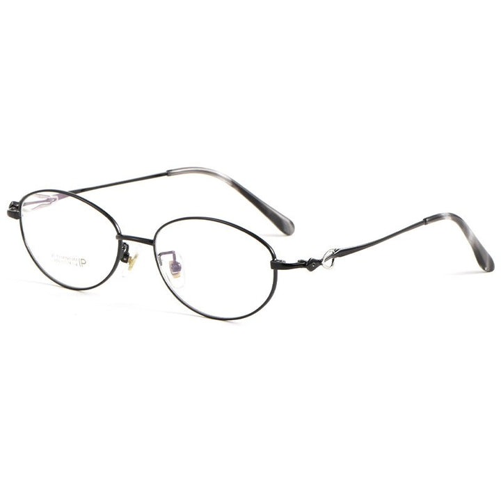 KatKani Women's Full Rim Oval Alloy Eyeglasses 3524x Full Rim KatKani Eyeglasses Black  