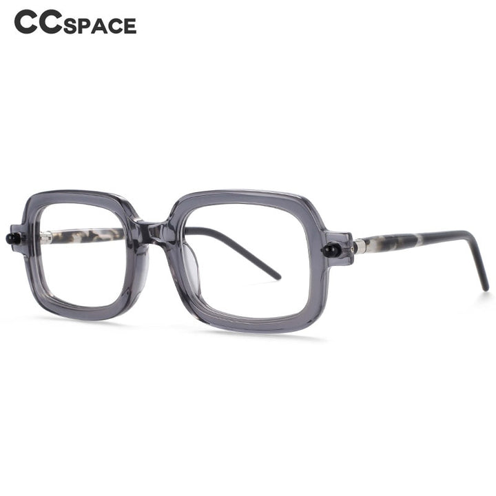 CCSpace Unisex Full Rim Square Acetate Frame Eyeglasses 54163 Full Rim CCspace   