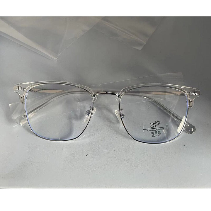 CCSpace Men's Full Rim Square Alloy Eyeglasses 54558 Full Rim CCspace China Transparent 