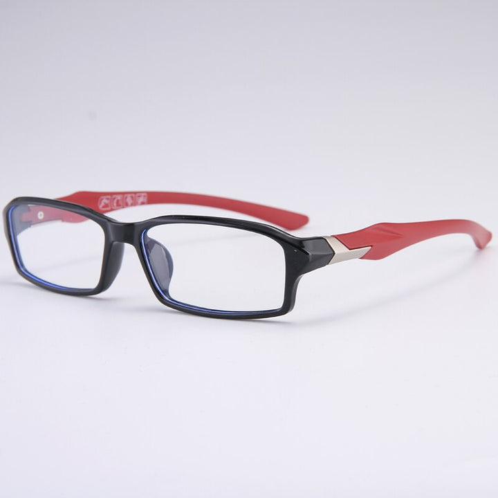 Zirosat Men's Full Rim Rectangle Tr 90 Sport Eyeglasses 6059 Full Rim Zirosat black-red  