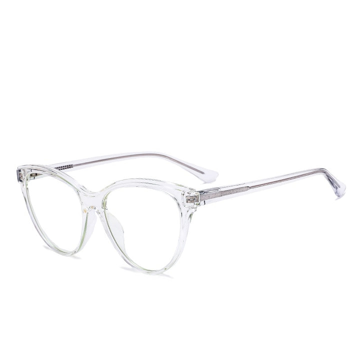 Gmei Women's Full Rim TR 90 Titanium Cat Eye Frame Eyeglasses 2039 Full Rim Gmei Optical C2 Transparent  