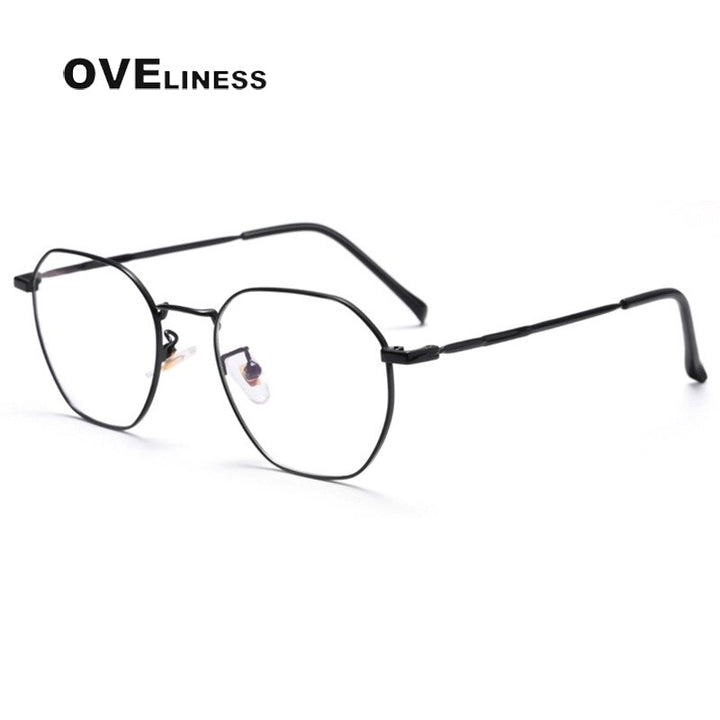 Oveliness Women's Full Rim Round Square Titanium Eyeglasses 2018 Full Rim Oveliness black  