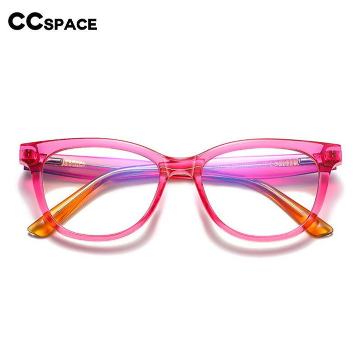 CCspace Youth's Unisex Full Rim Square Tr 90 Titanium Eyeglasses 54525 Full Rim CCspace   