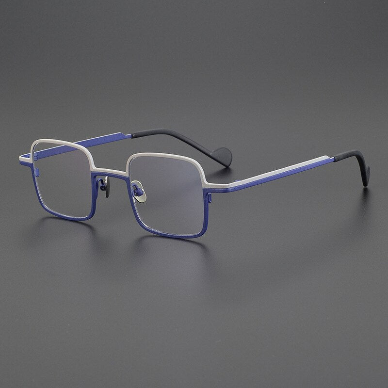 Gatenac Unisex Full Rim Square Titanium Eyeglasses Gxyj1000 Full Rim Gatenac Matte Blue  