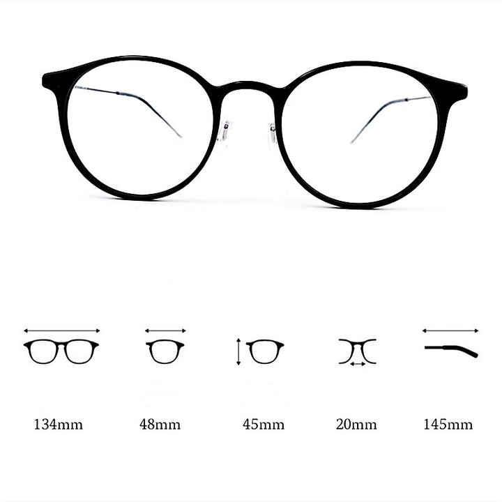 Katkani Unisex Full Rim Round Tr 90 Titanium Eyeglasses 8062 Full Rim KatKani Eyeglasses   