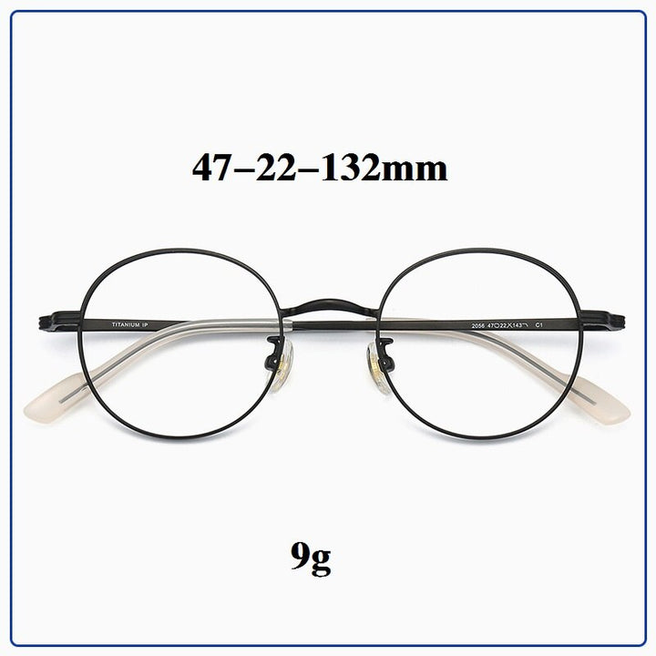 Cubojue Unisex Full Rim Small Round Titanium Eyeglasses 2056 Reading Glasses Cubojue   