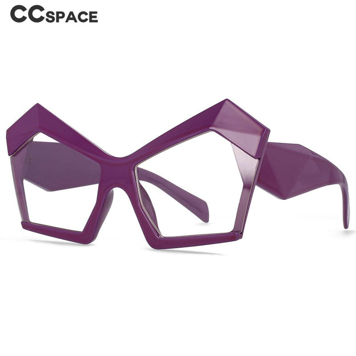 CCSpace Women's Full Rim Oversized Polygonal Acetate Frame Eyeglasses 53877 Full Rim CCspace   