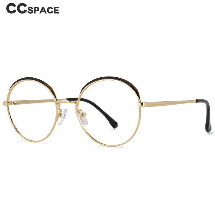CCSpace Women's Full Rim Round Alloy Frame Eyeglasses 54460 Full Rim CCspace   