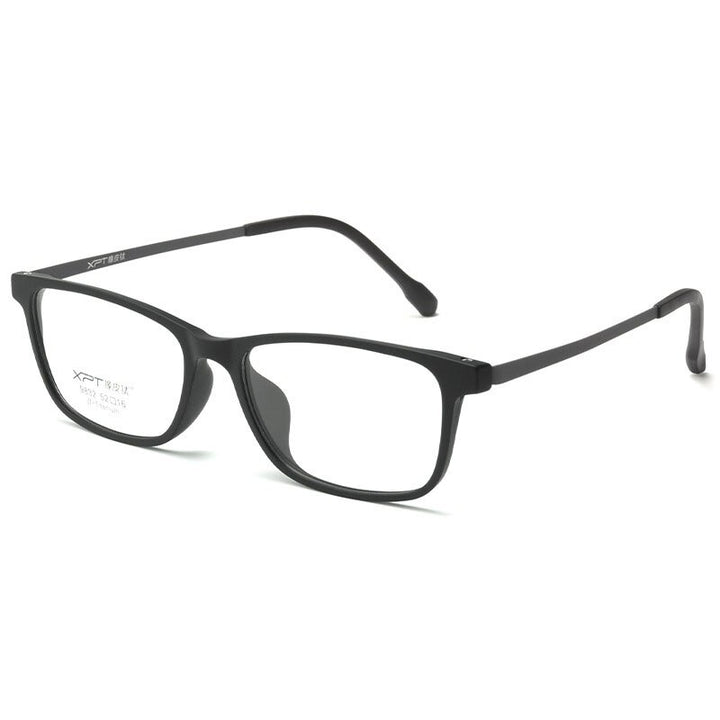 KatKani Unisex Full Rim Square Tr 90 Titanium  Reading Glasses Anti Blue Light  9832xp Reading Glasses KatKani Eyeglasses Black Gray 0.50 