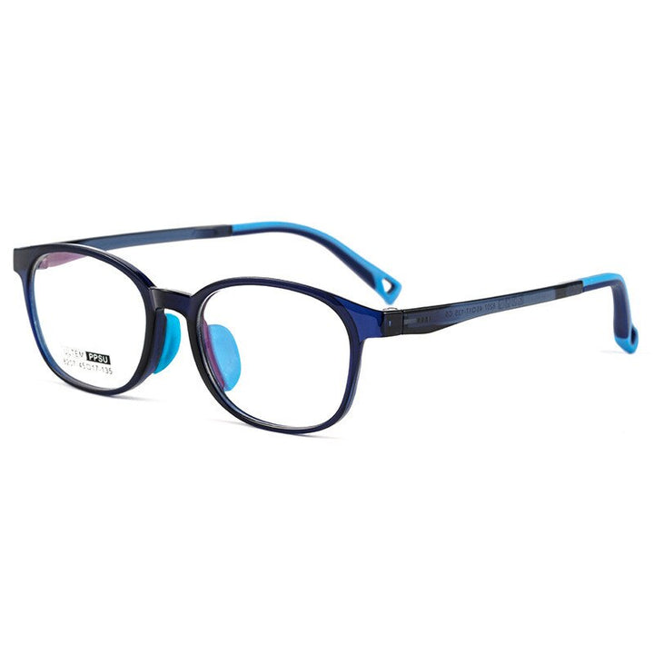 KatKani Unisex Children's Full Rim  Square Ultem Plastic Steel Frame Eyeglasses 8207S Full Rim KatKani Eyeglasses Dark Blue  