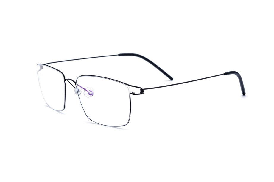 Muzz Men's Full Rim Round Titanium Alloy Screwless Frame Eyeglasses 3In1 Full Rim Muzz Square Black  