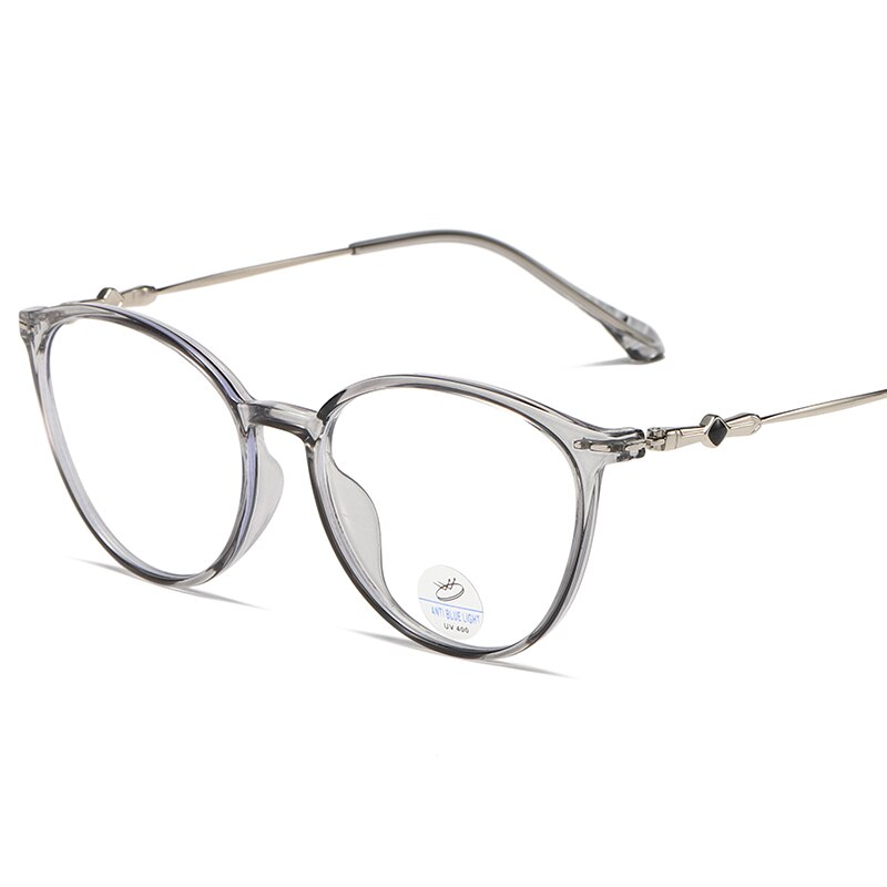 Reven Jate Women's Full Rim Round Square  Tr 90 Alloy Frame Eyeglasses 81257 Full Rim Reven Jate grey  