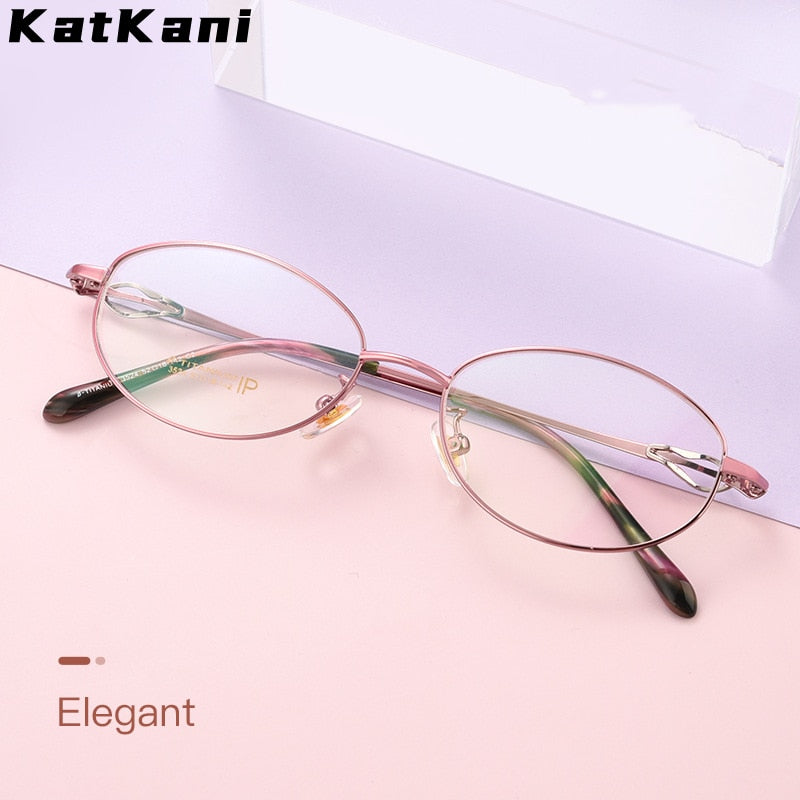 KatKani Women's Full Rim Oval Alloy Eyeglasses 3524x Full Rim KatKani Eyeglasses   
