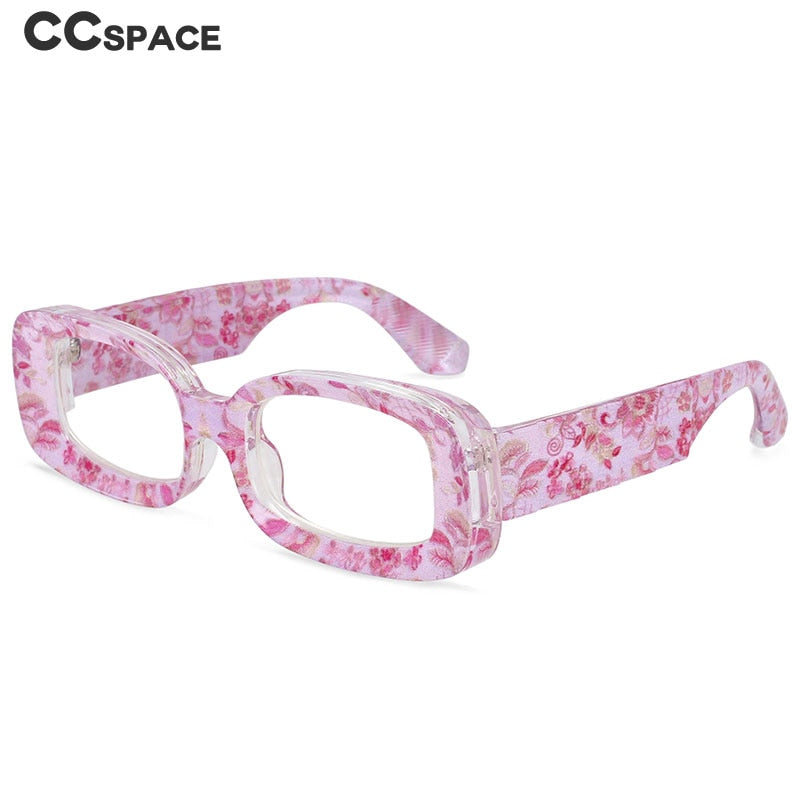 CCSpace Unisex Full Rim Rectangle Resin Frame Punk Eyeglasses 54430 Full Rim CCspace   