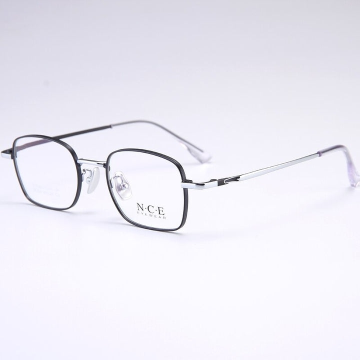 Bclear Unisex Full Rim Small Square Titanium Frame Eyeglasses Sc88300 Full Rim Bclear blue silver  