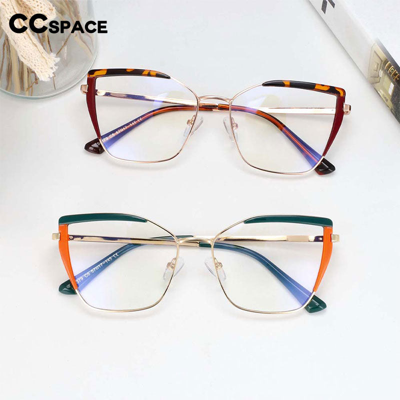 CCspace Women's Full Rim Square Cat Eye Tr 90 Titanium Frame Eyeglasses 54438 Full Rim CCspace   