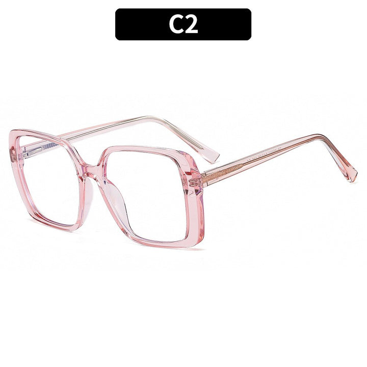 CCspace Women's Full Rim Oversized Square Tr 90 Titanium Eyeglasses 54640 Full Rim CCspace China Pink 