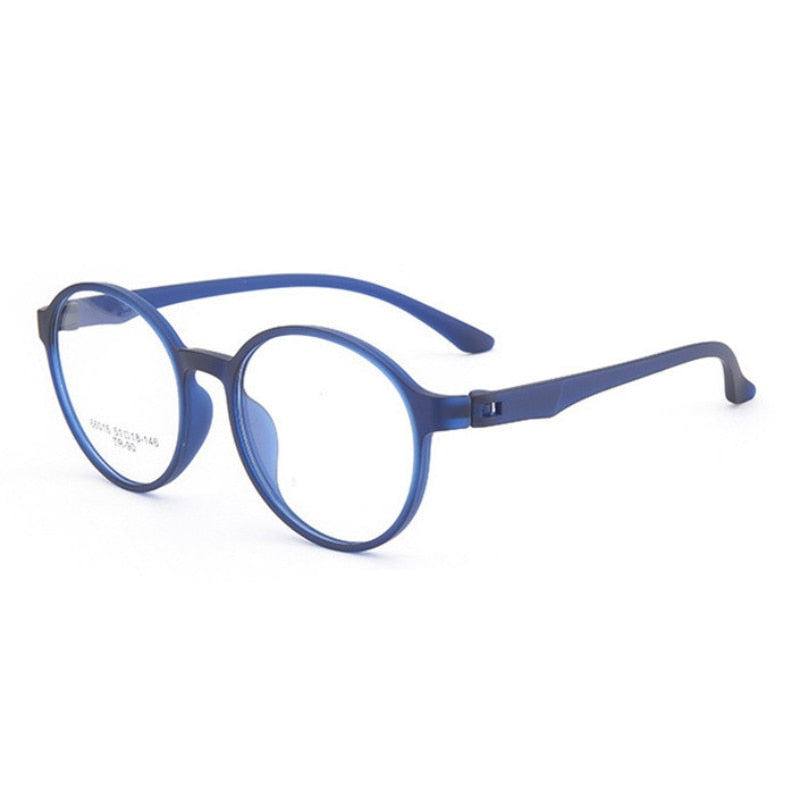 Handoer Unisex Full Rim Round Tr 90 Rubber Titanium Hyperopic Reading Glasses 66016 Reading Glasses Handoer 0 blue 