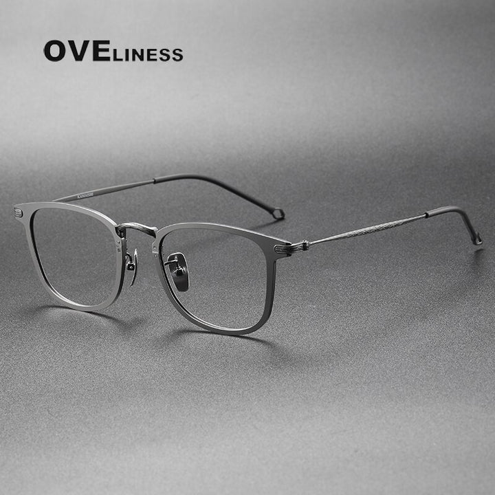 Oveliness Unisex Full Rim Square Titanium Eyeglasses 88009 Full Rim Oveliness gun  