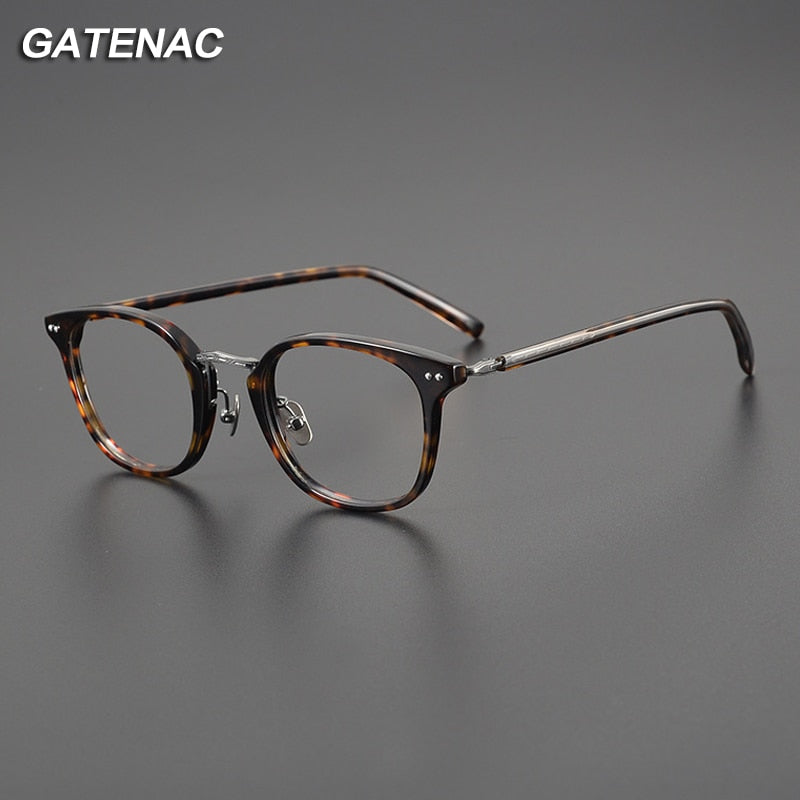 Gatenac Unisex Full Rim Square Acetate Eyeglasses Gxyj1088 Full Rim Gatenac   