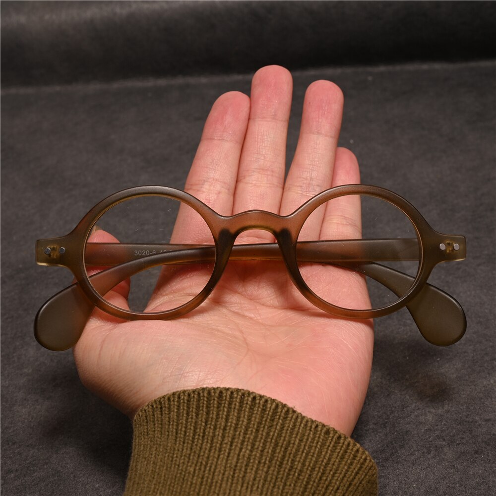 Cubojue Unisex Full Rim Small Round Tr 90 Titanium Myopic Reading Glasses 3020 Reading Glasses Cubojue   