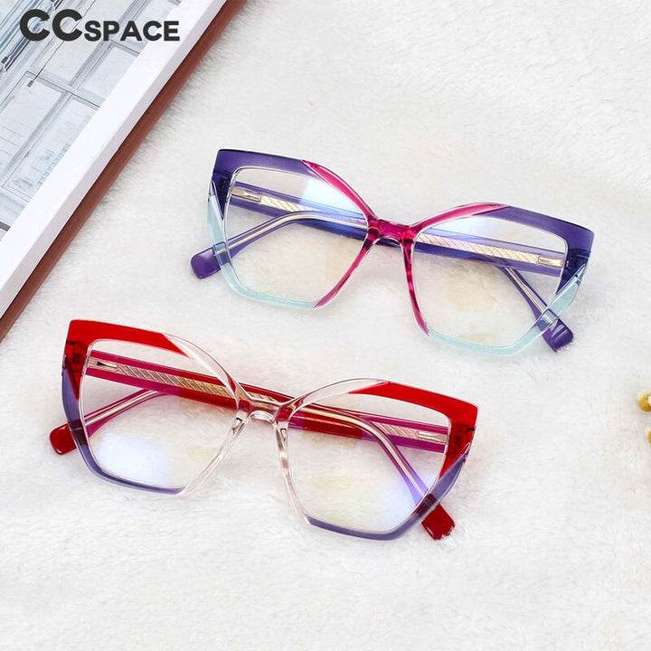 CCSpace Women's Full Rim Cat Eye Tr 90 Titanium Frame Eyeglasses 54585 Full Rim CCspace   