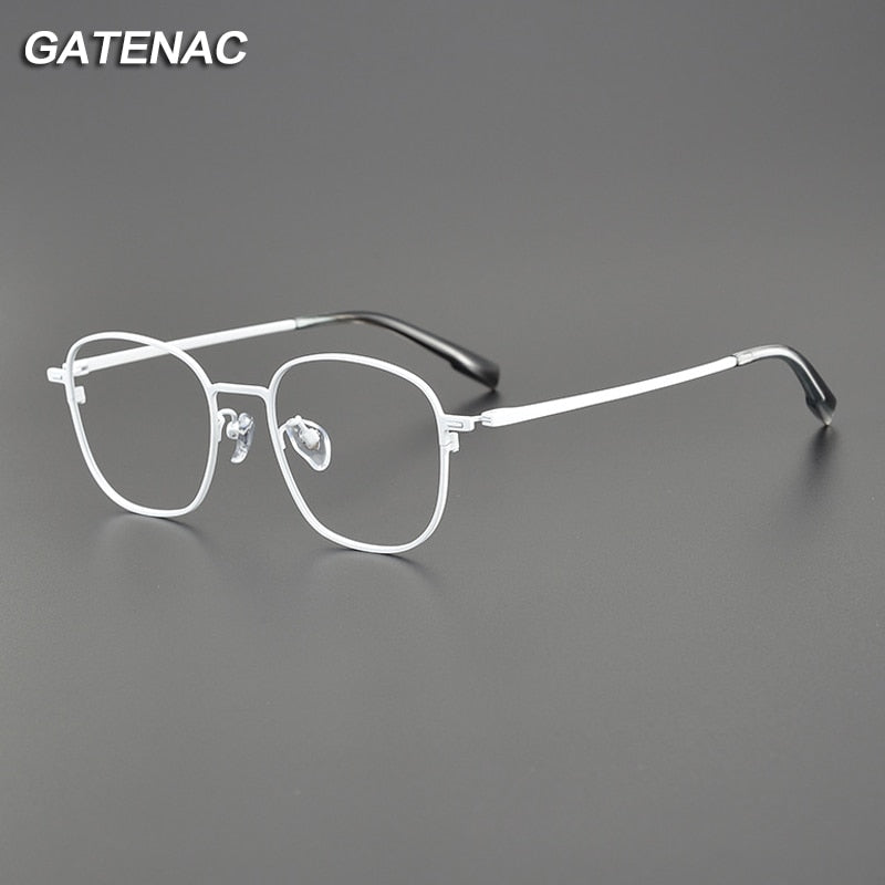 Gatenac Unisex Full Rim Square Titanium Eyeglasses Gxyj1118 Full Rim Gatenac   