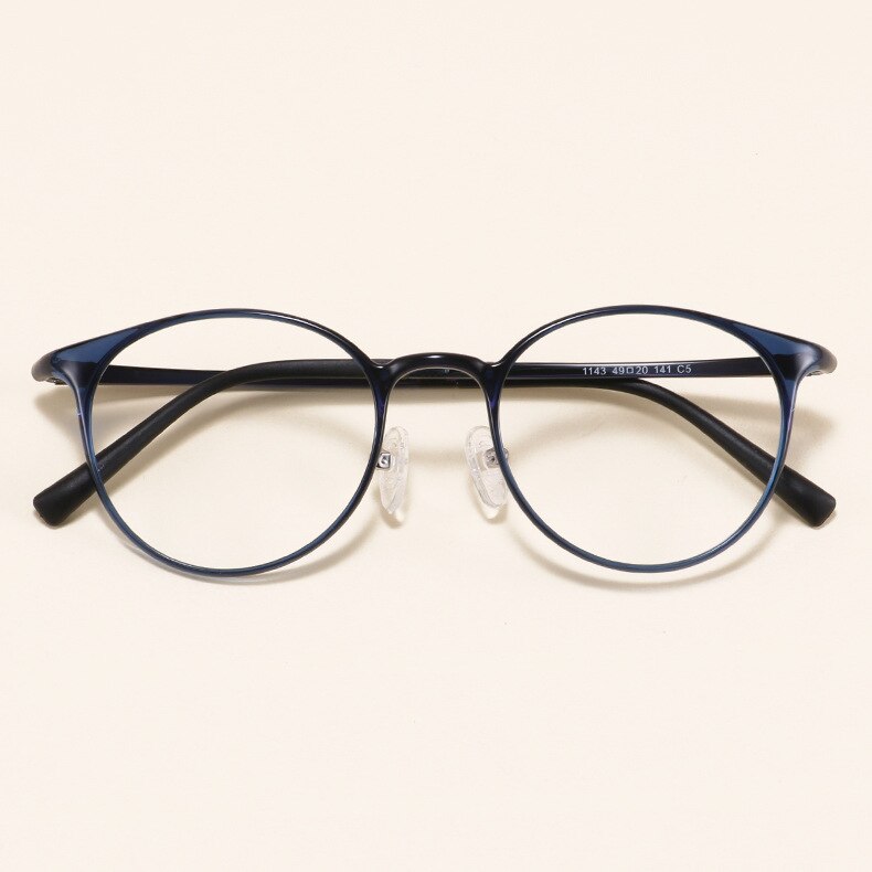 Kansept Women's Full Rim Round Carbon Steel Ultem Eyeglasses Full Rim Kansept C5 Blue CN 