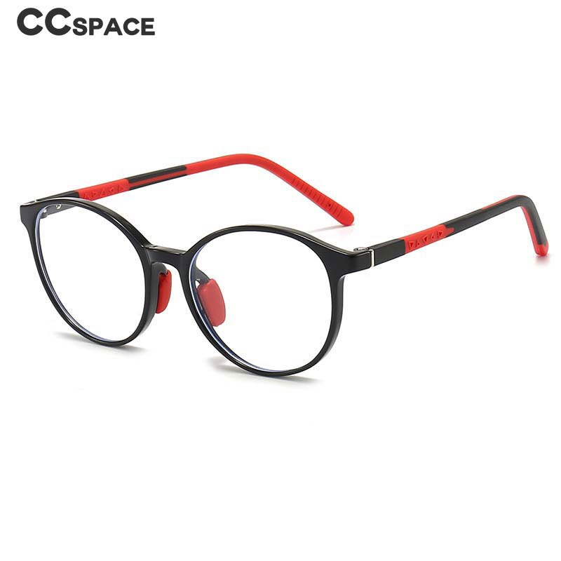 CCSpace Unisex Youth Full Rim Round Silicone Eyeglasses 54672 Full Rim CCspace   