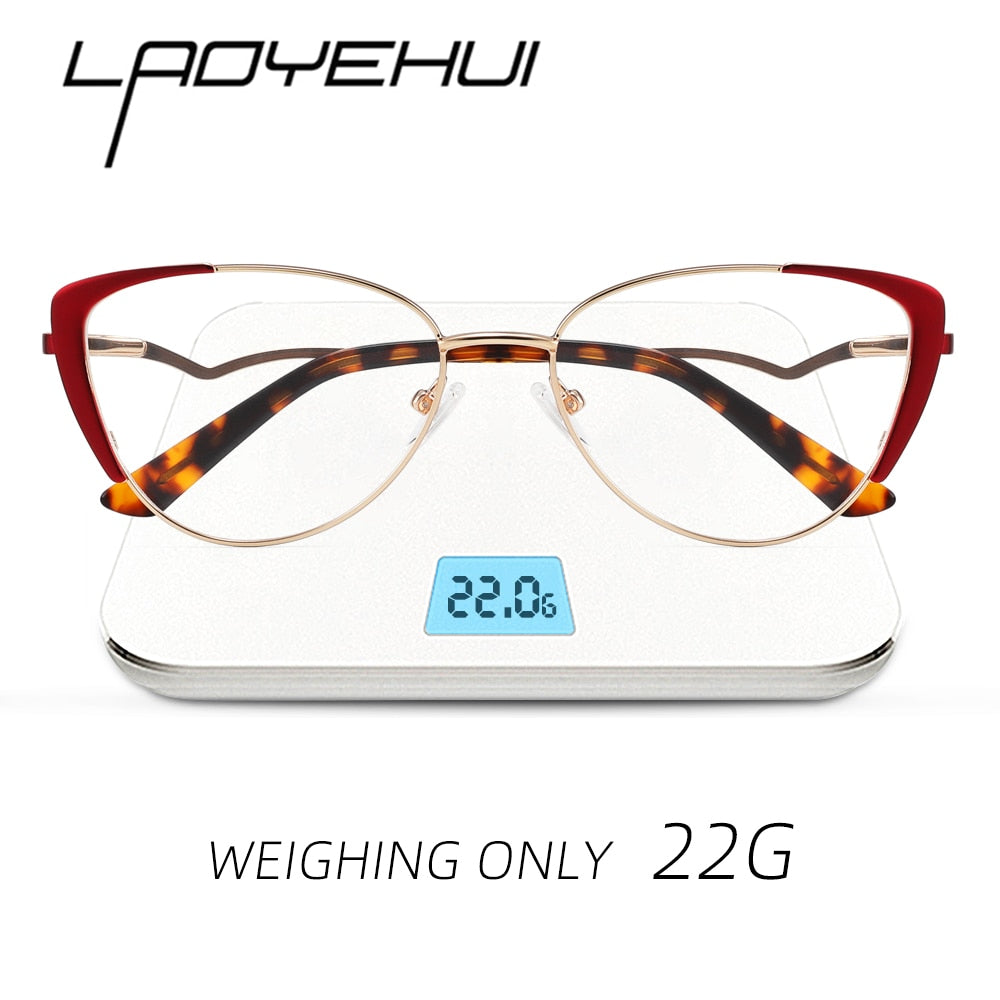 Laoyehui Unisex Full Rim Cat Eye Alloy Anti Blue Light Reading Glasses 8911 Reading Glasses Laoyehui   