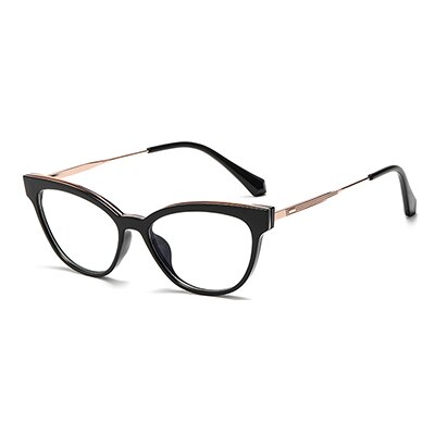 Ralferty Women's Full Rim Square Cat Eye Tr 90 Acetate Eyeglasses D836 Full Rim Ralferty China C1 Black 