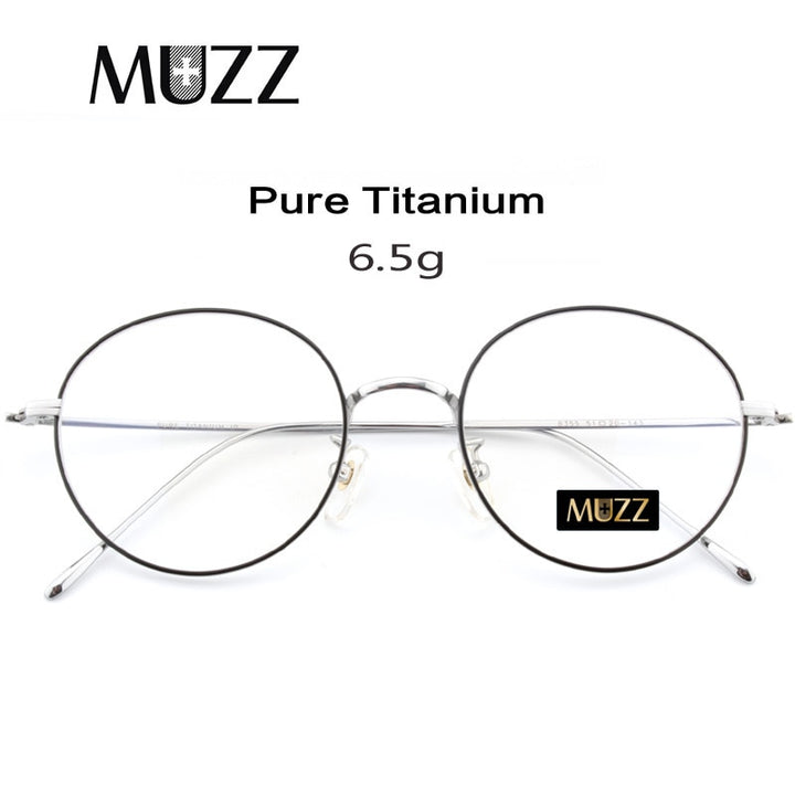 Muzz Unisex Full Rim Round Titanium Frame Eyeglasses 8355 Full Rim Muzz   